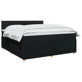 Boxspringbett mit Matratze Schwarz 180 x 200 cm Stoff