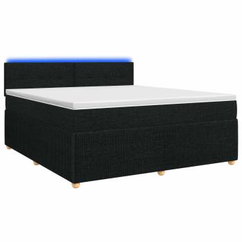 Boxspringbett mit Matratze Schwarz 180 x 200 cm Stoff