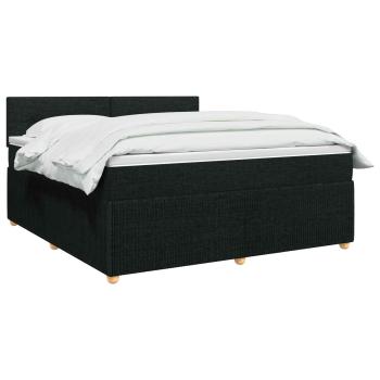 Boxspringbett mit Matratze Schwarz 180 x 200 cm Stoff