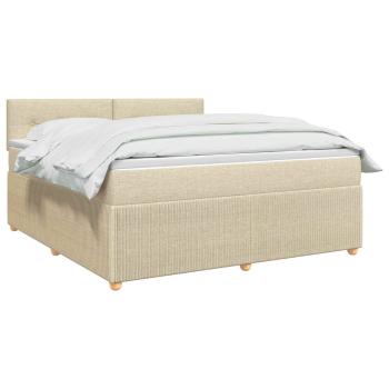 Boxspringbett mit Matratze Creme 180 x 200 cm Stoff