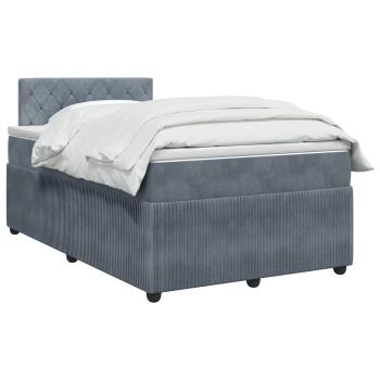 Boxspringbett mit Matratze Dunkelgrau 120 x 190 cm Samt