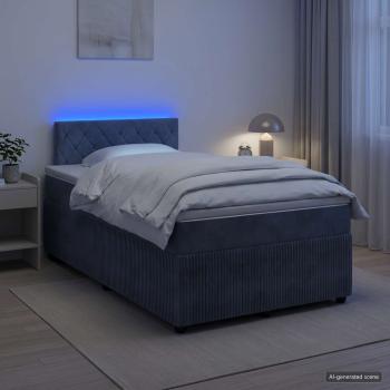 Boxspringbett mit Matratze Dunkelgrau 120 x 190 cm Samt