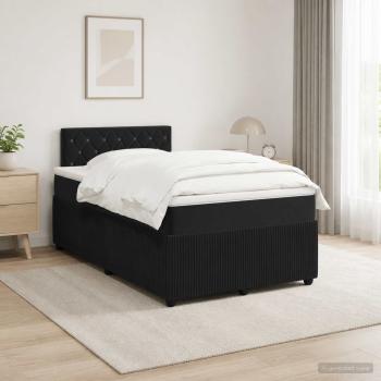 ARDEBO.de - Boxspringbett mit Matratze Schwarz 120 x 190 cm Samt