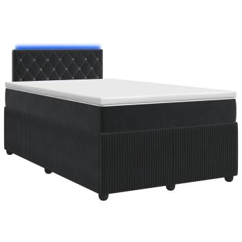 Boxspringbett mit Matratze Schwarz 120 x 190 cm Samt