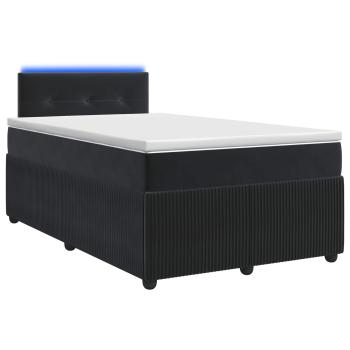 Boxspringbett mit Matratze Schwarz 120 x 190 cm Samt
