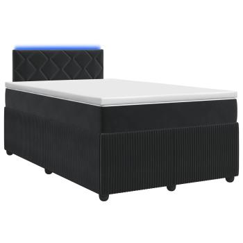 Boxspringbett mit Matratze Schwarz 120 x 190 cm Samt