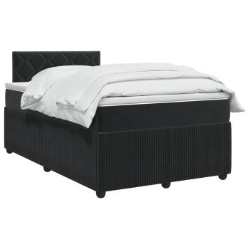 Boxspringbett mit Matratze Schwarz 120 x 190 cm Samt
