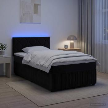 Boxspringbett mit Matratze Schwarz 120 x 190 cm Samt