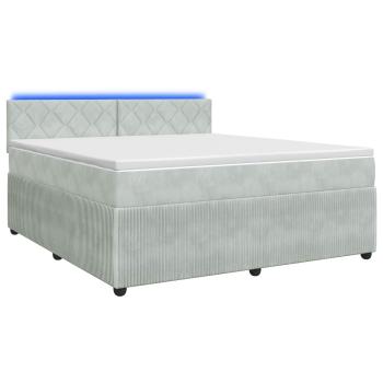 Boxspringbett mit Matratze Hellgrau 140 x 200 cm Samt