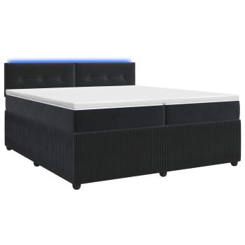 Boxspringbett mit Matratze Schwarz 200 x 200 cm Samt