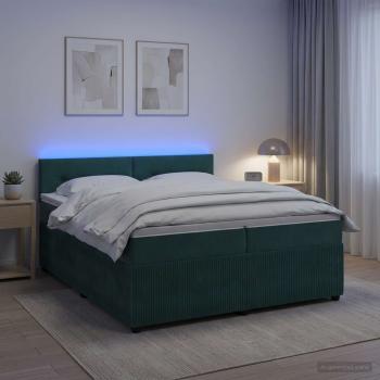 ARDEBO.de - Boxspringbett mit Matratze Dunkelgrün 200 x 200 cm Samt