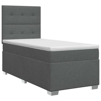 Boxspringbett mit Matratze Dunkelgrau 80 x 200 cm Stoff