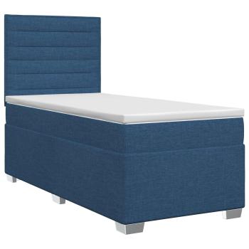 Boxspringbett mit Matratze mit Kopfteil Blau 90 x 190 cm Stoff