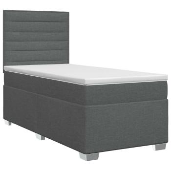 Boxspringbett mit Matratze Dunkelgrau 100 x 200 cm Stoff