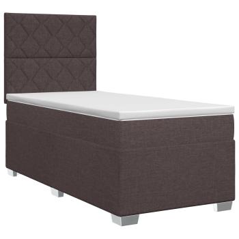 Boxspringbett mit Matratze Dunkelbraun 100 x 200 cm Stoff