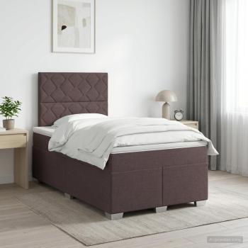 ARDEBO.de - Boxspringbett mit Matratze Dunkelbraun 120 x 190 cm Stoff