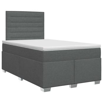 Boxspringbett mit Matratze Dunkelgrau 120 x 200 cm Stoff