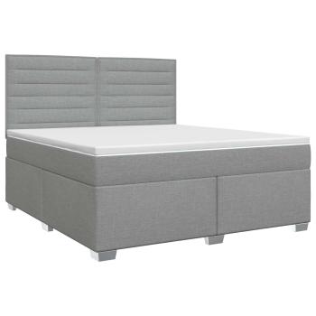 Boxspringbett mit Matratze Hellgrau 140 x 200 cm Stoff