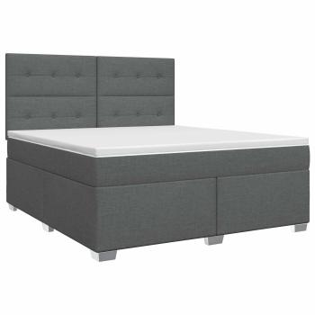 Boxspringbett mit Matratze Dunkelgrau 140 x 200 cm Stoff