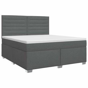 Boxspringbett mit Matratze Dunkelgrau 160 x 200 cm Stoff