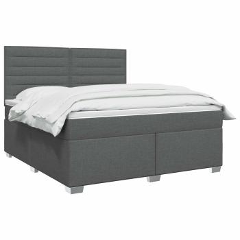 Boxspringbett mit Matratze Dunkelgrau 160 x 200 cm Stoff