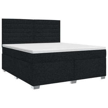 Boxspringbett mit Matratze Schwarz 180 x 200 cm Stoff