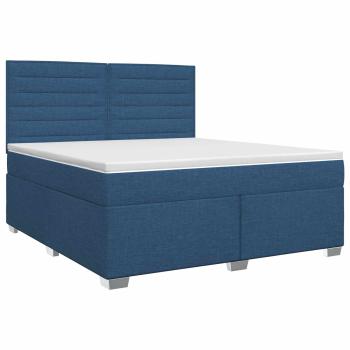 Boxspringbett mit Matratze mit Kopfteil Blau 180 x 200 cm Stoff