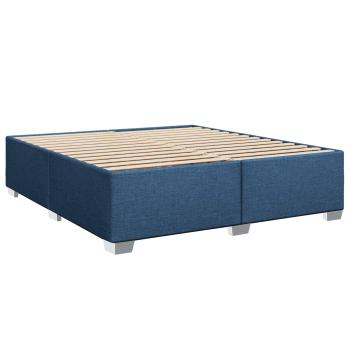 Boxspringbett mit Matratze mit Kopfteil Blau 180 x 200 cm Stoff