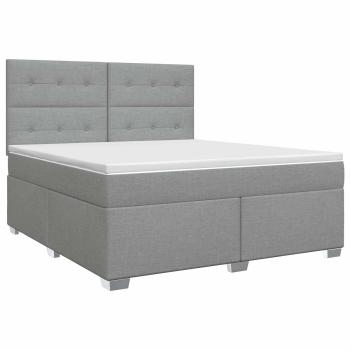 Boxspringbett mit Matratze Hellgrau 180 x 200 cm Stoff