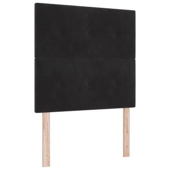 Boxspringbett mit Matratze Schwarz 90 x 190 cm Samt