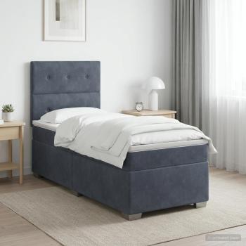 ARDEBO.de - Boxspringbett mit Matratze Dunkelgrau 90 x 200 cm Samt