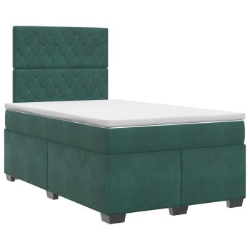 Boxspringbett mit Matratze Dunkelgrün 120 x 190 cm Samt