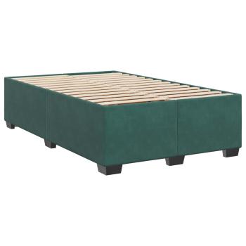 Boxspringbett mit Matratze Dunkelgrün 120 x 190 cm Samt