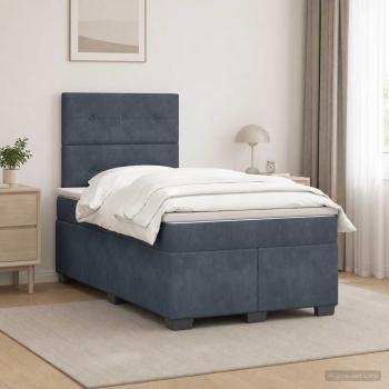 ARDEBO.de - Boxspringbett mit Matratze Dunkelgrau 120 x 200 cm Samt