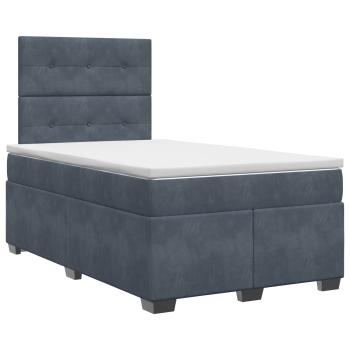 Boxspringbett mit Matratze Dunkelgrau 120 x 200 cm Samt