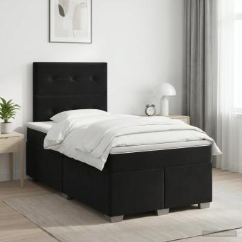 ARDEBO.de - Boxspringbett mit Matratze Schwarz 120 x 200 cm Samt