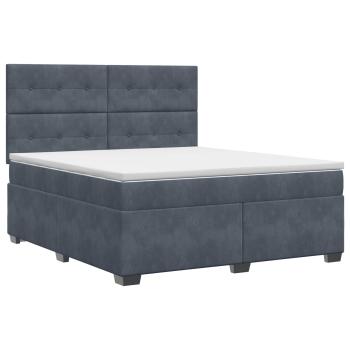 Boxspringbett mit Matratze Dunkelgrau 160 x 200 cm Samt