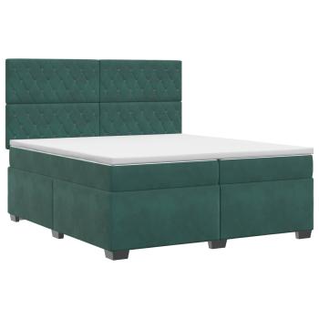 Boxspringbett mit Matratze Dunkelgrün 200 x 200 cm Samt