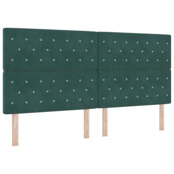 Boxspringbett mit Matratze Dunkelgrün 200 x 200 cm Samt