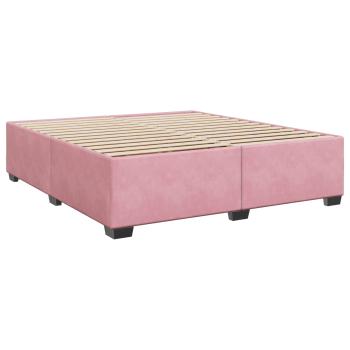 Boxspringbett mit Matratze mit Kopfteil Rosa 200 x 200 cm Samt