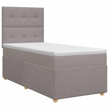 Boxspringbett mit Matratze mit Kopfteil Taupe 90 x 200 cm Stoff