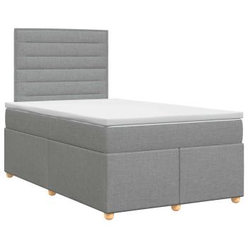 Boxspringbett mit Matratze Hellgrau 120 x 190 cm Stoff