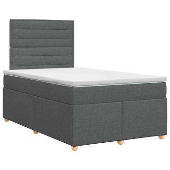 Boxspringbett mit Matratze Dunkelgrau 120 x 190 cm Stoff