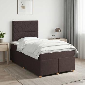 ARDEBO.de - Boxspringbett mit Matratze Dunkelbraun 120 x 190 cm Stoff