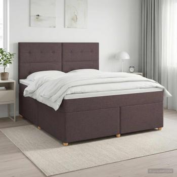 ARDEBO.de - Boxspringbett mit Matratze Dunkelbraun 140 x 190 cm Stoff
