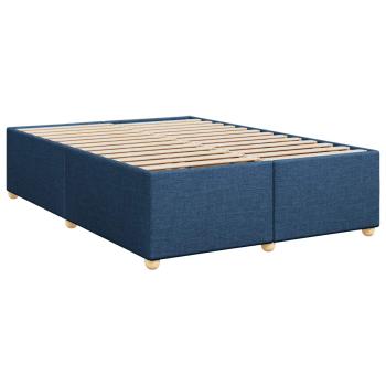 Boxspringbett mit Matratze mit Kopfteil Blau 140 x 190 cm Stoff