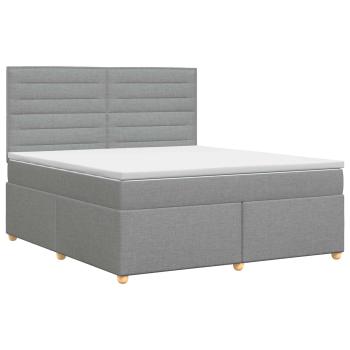 Boxspringbett mit Matratze Hellgrau 140 x 200 cm Stoff