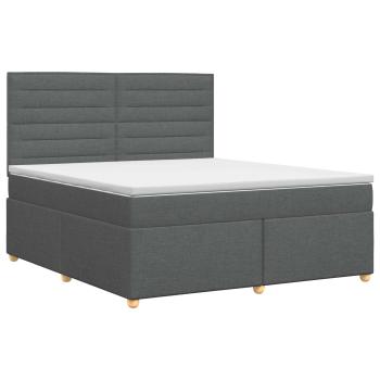 Boxspringbett mit Matratze Dunkelgrau 140 x 200 cm Stoff
