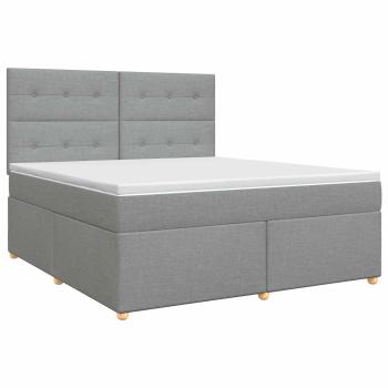 Boxspringbett mit Matratze Hellgrau 140 x 200 cm Stoff