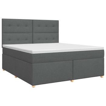 Boxspringbett mit Matratze Dunkelgrau 140 x 200 cm Stoff